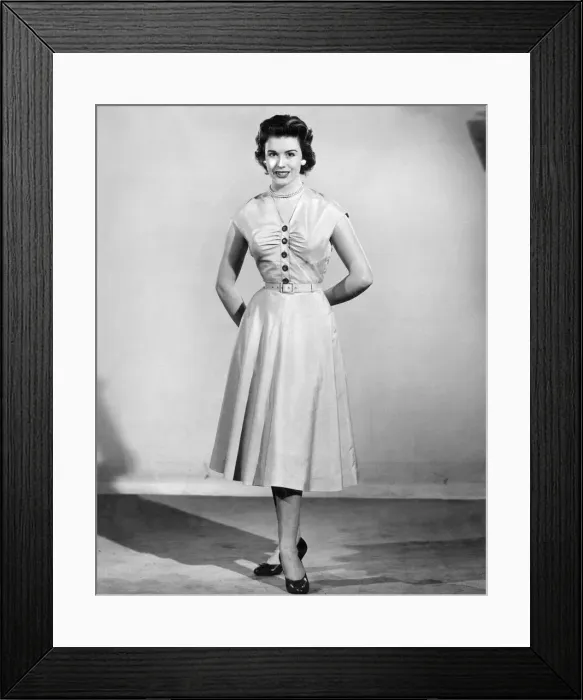 Framed Print : Clothing Fashion 1955. February 1955 Framed Print : Clothing Fashion 1955. February 1955