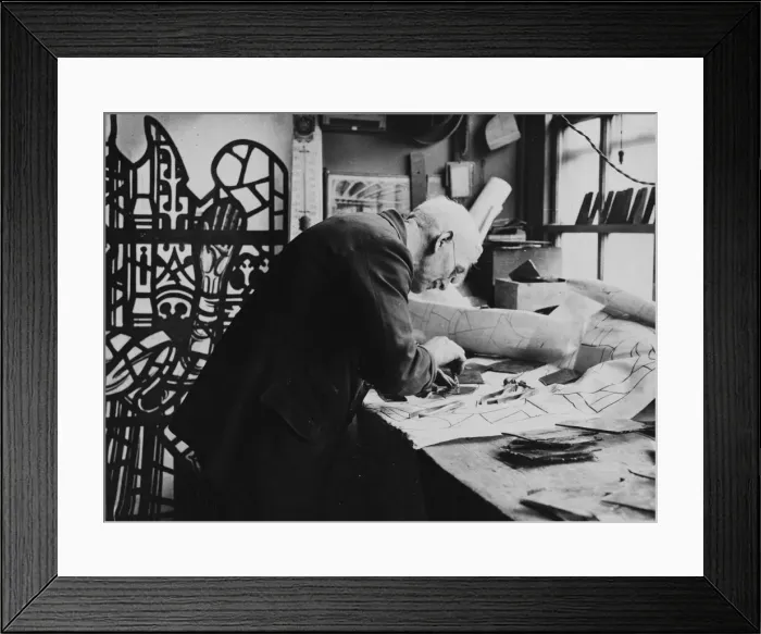 Framed Print : The making of a stained glass window intended for Liverpools Anglican cathedral Framed Print : The making of a stained glass window intended for Liverpools Anglican cathedral