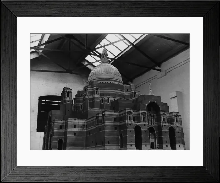 Framed Print : Model of the proposed Liverpool Metropolitian Cathedral, 8 December 1937 Framed Print : Model of the proposed Liverpool Metropolitian Cathedral, 8 December 1937
