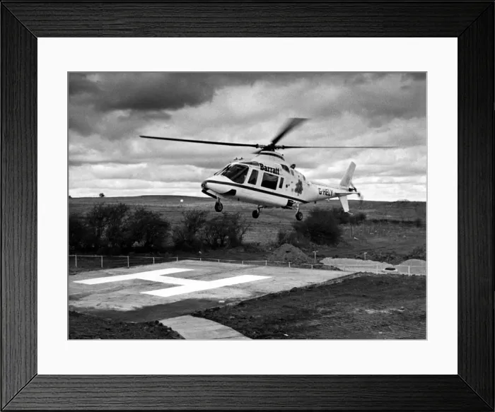 Framed Print : An AgustaWestland AW109 helicopter used to advertise Barratt Homes Framed Print : An AgustaWestland AW109 helicopter used to advertise Barratt Homes