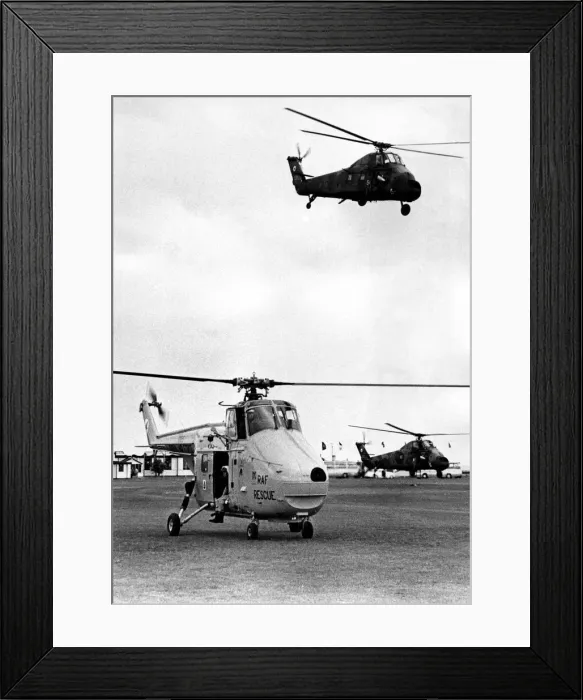 Framed Print : A RAF Westland Whirlwind search and rescue helicopter stands by as strike command
