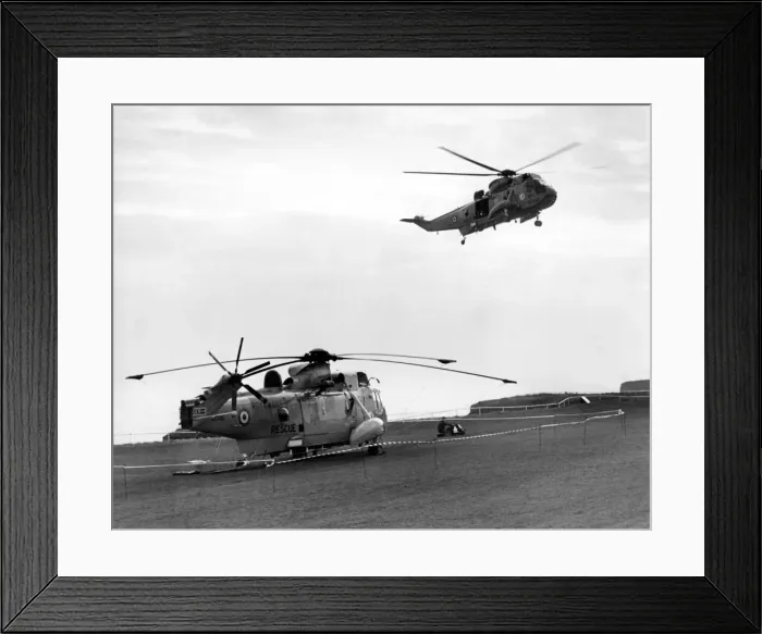Framed Print : The RAF search and rescue Westland Sea King helicopter which made an emergency landing Framed Print : The RAF search and rescue Westland Sea King helicopter which made an emergency landing