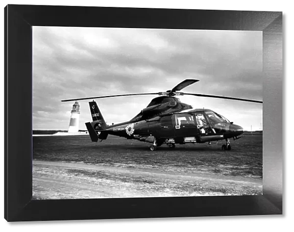 An Aerospatiale Dauphin II (Eurocopter Dauphin) helicopter pictured near the Souter
