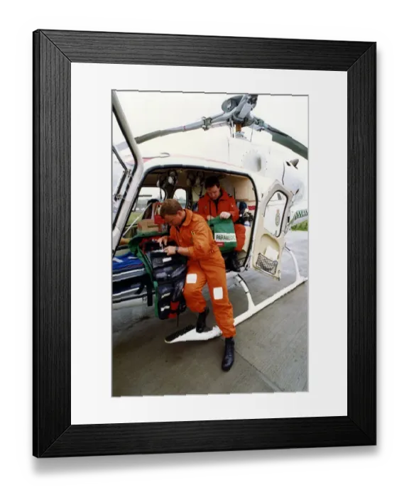 Framed Print : The Eurocopter AS350 Squirrel helicopter used by Northumbria Air Ambulance