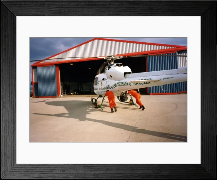 Framed Print : The Eurocopter AS350 Squirrel helicopter used by Northumbria Air Ambulance