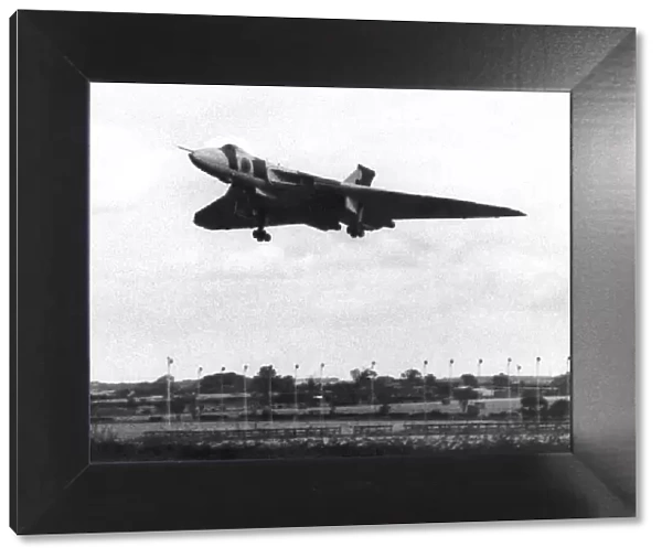 A RAF Avro Vulcan V-bomber makes an emergency landing at Newcastle Airport