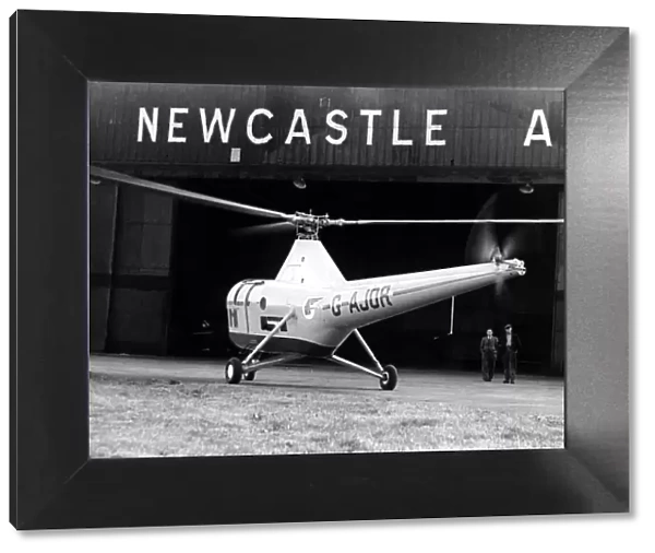 A Westland Sikorsky WS-51 Dragonfly helicopter on the tarmac at Newcastle Airport