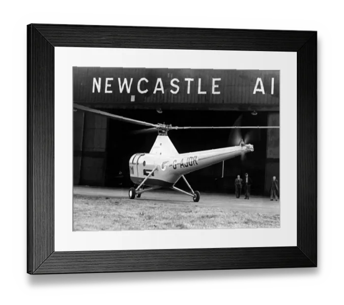 Framed Print : A Westland Sikorsky WS-51 Dragonfly helicopter on the tarmac at Newcastle Airport Framed Print : A Westland Sikorsky WS-51 Dragonfly helicopter on the tarmac at Newcastle Airport