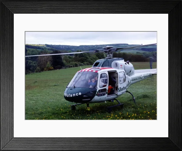 Framed Print : The Eurocopter AS350 Squirrel helicopter used by Northumbria Air Ambulance