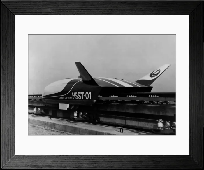 Framed Print : The experimental high speed surface transport, (Hover Train)