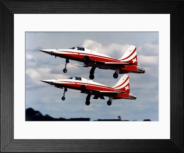 Framed Print : Northrop F-5E / F Tiger II aircraft of Patrouille Suisse aerobatic team of the Swiss Air Framed Print : Northrop F-5E / F Tiger II aircraft of Patrouille Suisse aerobatic team of the Swiss Air
