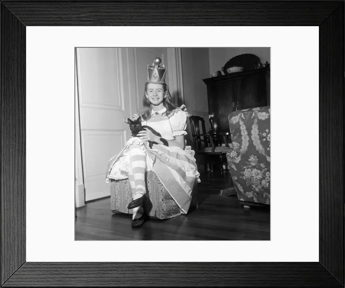 Framed Print : Thirteen year old Jane Asher seen here in her costume for the title role in