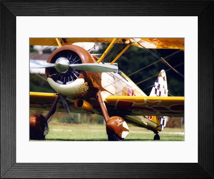 Framed Print : The Cadburys Crunchie Boeing-Stearman Model 75 biplane pictured at Elvington Framed Print : The Cadburys Crunchie Boeing-Stearman Model 75 biplane pictured at Elvington
