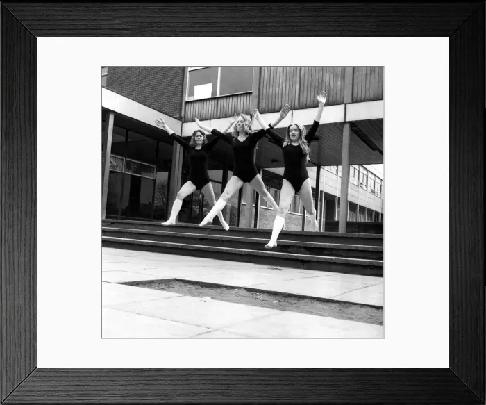 Framed Print : Pupils from Guide Post School in Northumberland 26 April 1975 - these girls same to be