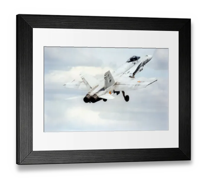 Framed Print : A Spanish Air Force McDonnell Douglas F  /  A-18 Hornet takes off for the Sunderland