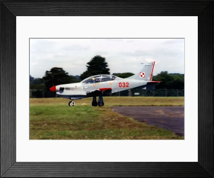 Framed Print : A Polish Air Force PZL Turbo Orlik trainer aircraft taxis before take off for