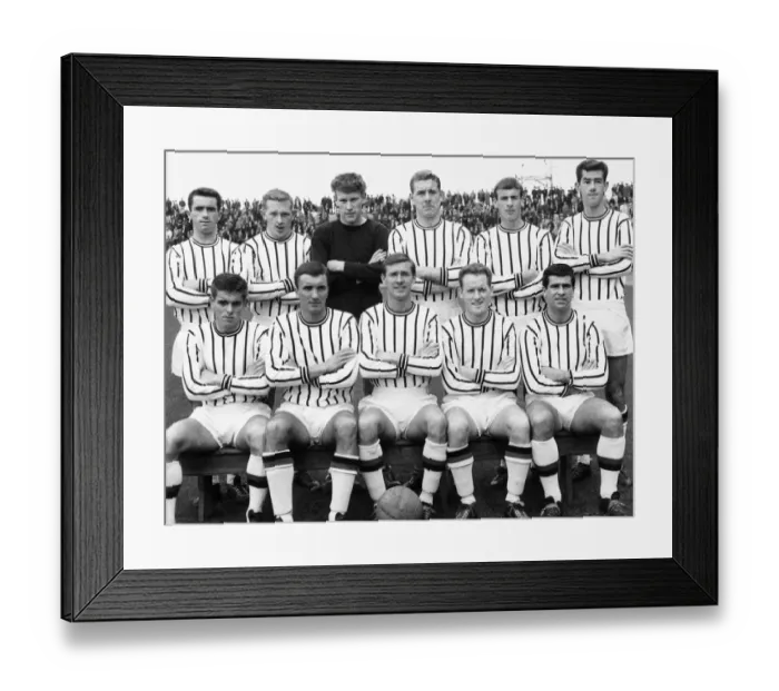 Framed Print : Dunfermline football team pose for a group photograph, 1965