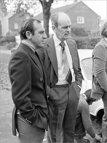 Leonard Rossiter and John Barron - CJ - stars of BBC comedy series