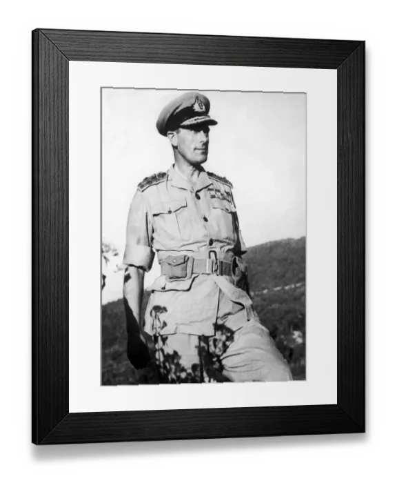 Framed Print : Lord Louis Mountbatten, Supreme Allied Commander of South East Asia Command during a tour Framed Print : Lord Louis Mountbatten, Supreme Allied Commander of South East Asia Command during a tour