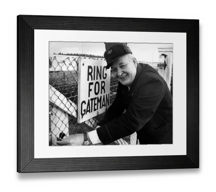 Framed Print : Sixty one year old Jock Whittle who is the level crossing attendant at the Felton Lane Framed Print : Sixty one year old Jock Whittle who is the level crossing attendant at the Felton Lane