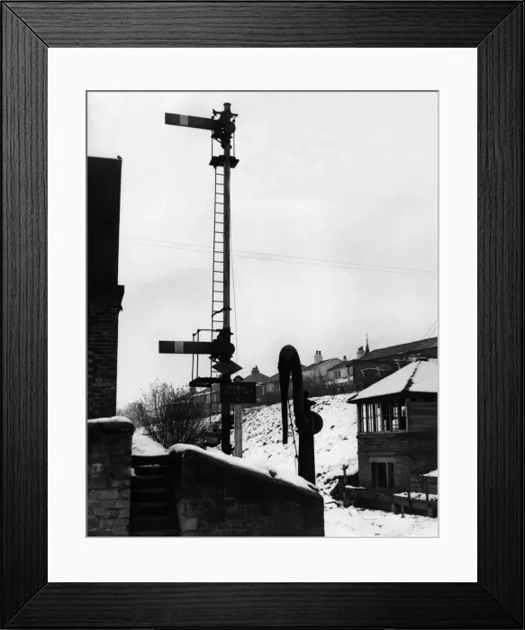 Framed Print : The signals point at stop at the disused station at Blackhill, near consett Framed Print : The signals point at stop at the disused station at Blackhill, near consett