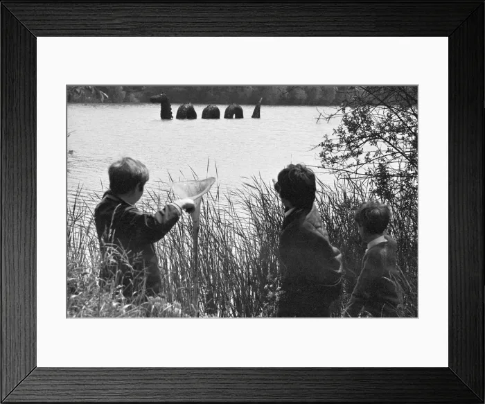 Framed Print : The Goodies, filming of The Loch Ness Monster, on the Lido at Ruislip Framed Print : The Goodies, filming of The Loch Ness Monster, on the Lido at Ruislip
