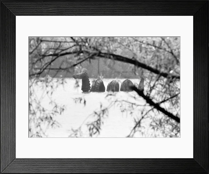 Framed Print : The Goodies, filming of The Loch Ness Monster, on the Lido at Ruislip Framed Print : The Goodies, filming of The Loch Ness Monster, on the Lido at Ruislip
