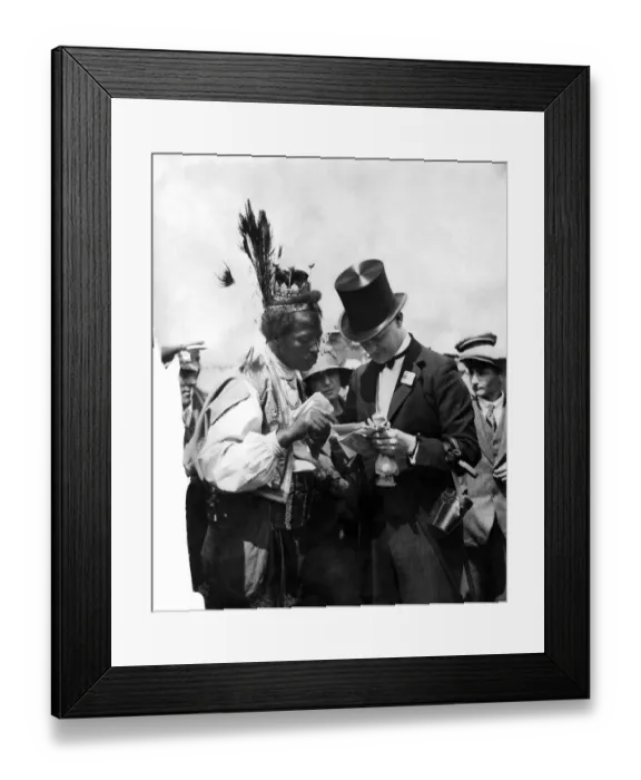 Framed Print : Clothing: Fashion Men Wear Hats: Ascot Gold Cup Day. A contrast in headgear. August 1944 Framed Print : Clothing: Fashion Men Wear Hats: Ascot Gold Cup Day. A contrast in headgear. August 1944