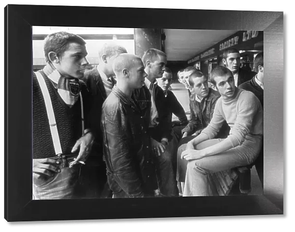 Skinheads in Coventrys shopping precinct. 4th October 1969