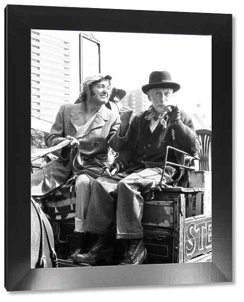 Steptoe and Son actors enjoy a pint in local pub, during break in filming of the BBC