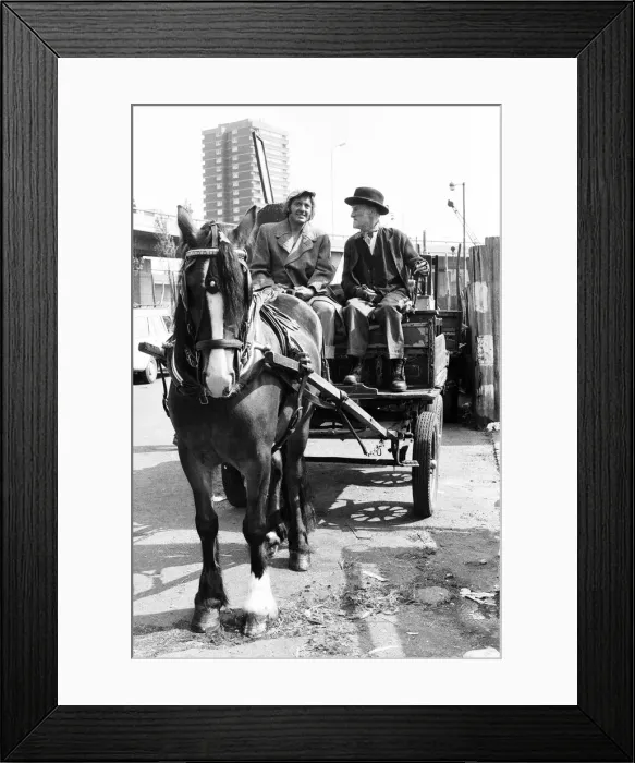 Framed Print : Steptoe and Son actors enjoy a pint in local pub, during break in filming of the BBC Framed Print : Steptoe and Son actors enjoy a pint in local pub, during break in filming of the BBC