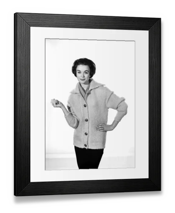 Framed Print : Clothing: Fashion: Jacket: Woman wearing mohair jacket. Model: Jackie Jackson Framed Print : Clothing: Fashion: Jacket: Woman wearing mohair jacket. Model: Jackie Jackson