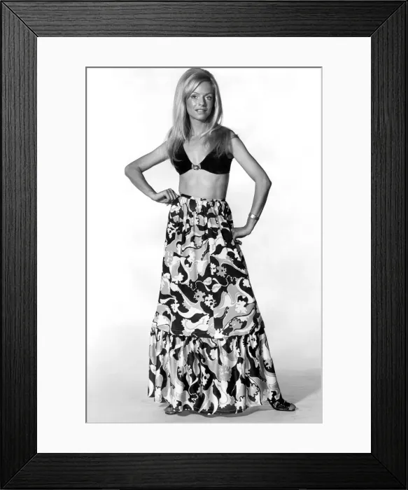 Framed Print : Clothing Fashion 1970: Here is a skirt to give a girl a double frill Framed Print : Clothing Fashion 1970: Here is a skirt to give a girl a double frill