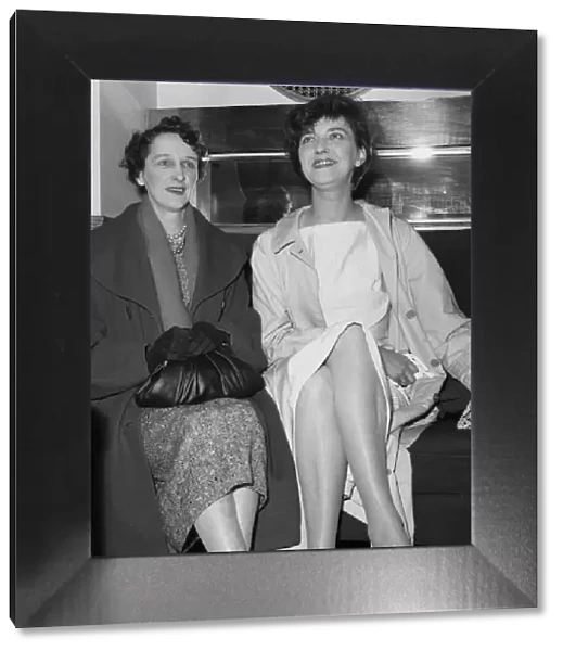 English playwright Shelagh Delaney with her mother on the first night of her play '