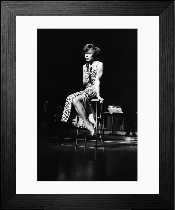 Framed Print : Eartha Kitt performing at Talk of the Town 7th September 1960 Framed Print : Eartha Kitt performing at Talk of the Town 7th September 1960
