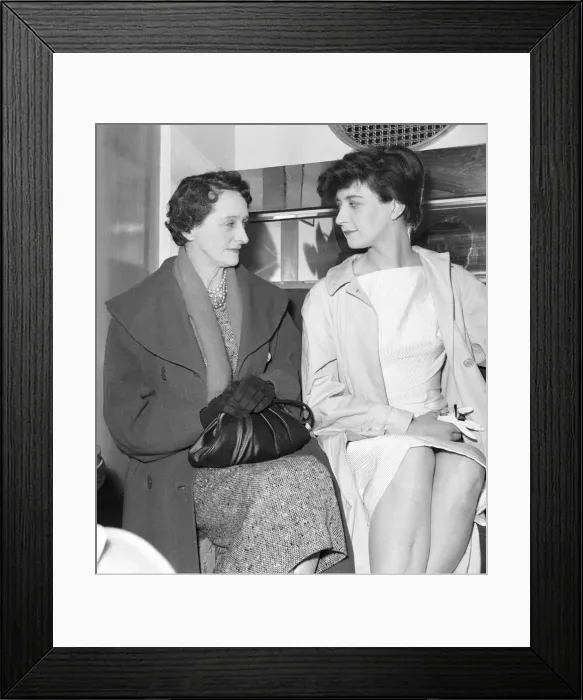 Framed Print : English playwright Shelagh Delaney with her mother on the first night of her play Framed Print : English playwright Shelagh Delaney with her mother on the first night of her play