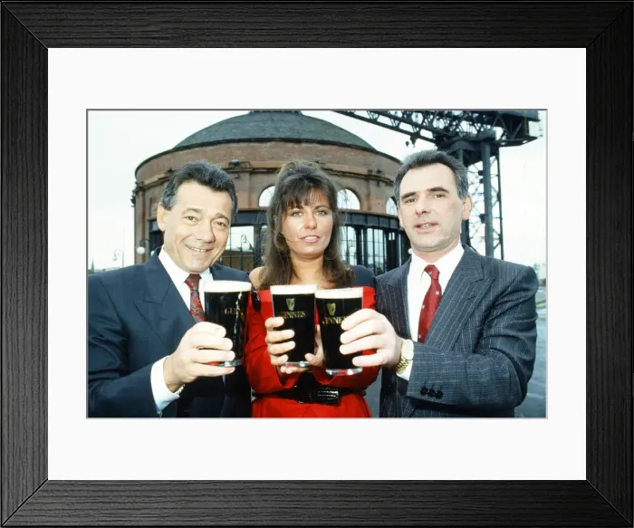 Framed Print : Mario Romano (l) with Debbie Greenwood and Renato Paladini (r)