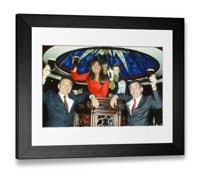 Framed Print : Mario Romano (l) with Debbie Greenwood and Renato Paladini (r)