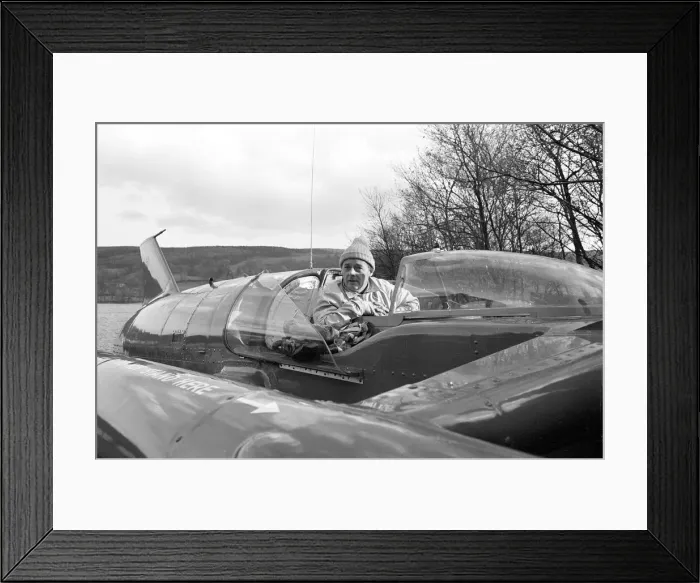 Framed Print : Donald Campbell, Coniston Water, Lancashire, pictures taken on the day of his death Framed Print : Donald Campbell, Coniston Water, Lancashire, pictures taken on the day of his death