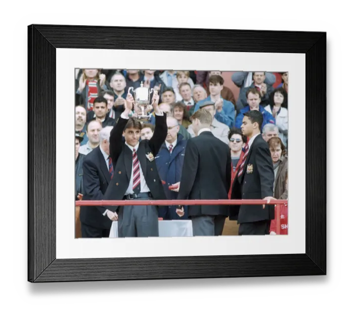 Framed Print : Manchester United youth team footballer Gary Neville holds aloft the Lancashire League Framed Print : Manchester United youth team footballer Gary Neville holds aloft the Lancashire League