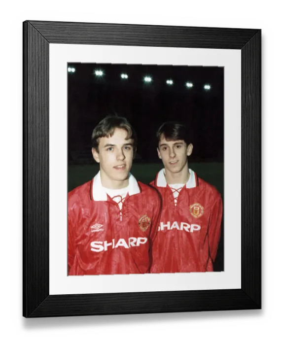 Framed Print : Manchester United youth team players Philip Neville (left Framed Print : Manchester United youth team players Philip Neville (left