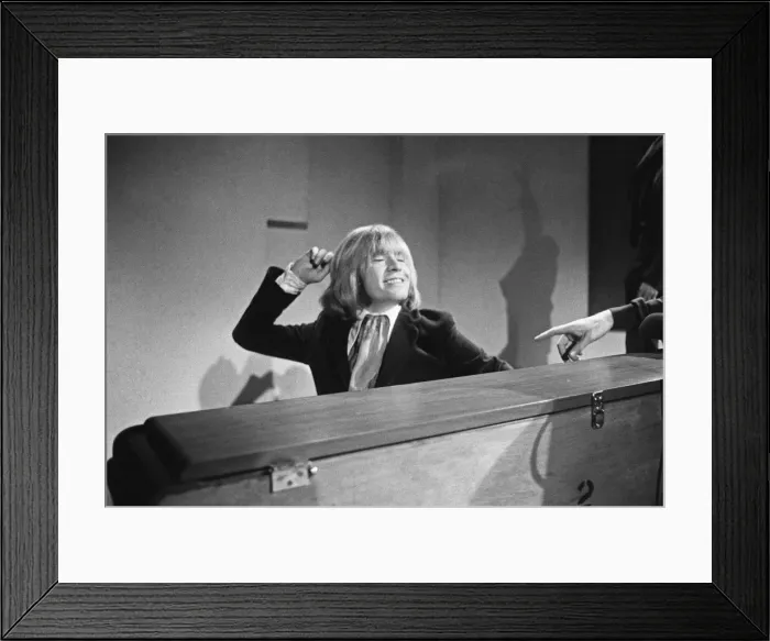 Framed Print : Brian Jones, of the Rolling Stones in rehearsals at Intertel studios in Wembley Park Framed Print : Brian Jones, of the Rolling Stones in rehearsals at Intertel studios in Wembley Park