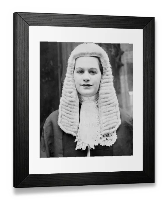 Framed Print : Miss Rose Heilbron QC wearing robes and wig, circa 1955