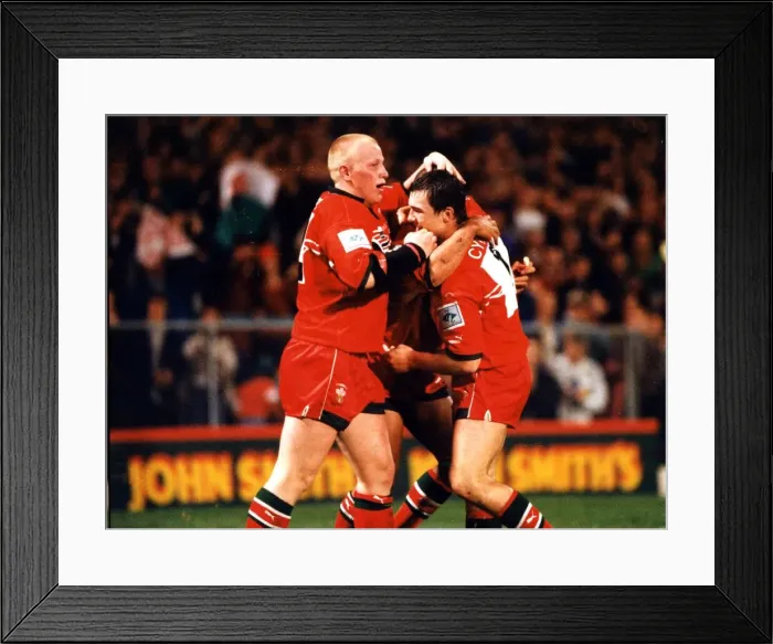 Framed Print : Sport - Rugby League - Wales 28 France 6 - A hat-trick from the flying winger Anthony Framed Print : Sport - Rugby League - Wales 28 France 6 - A hat-trick from the flying winger Anthony