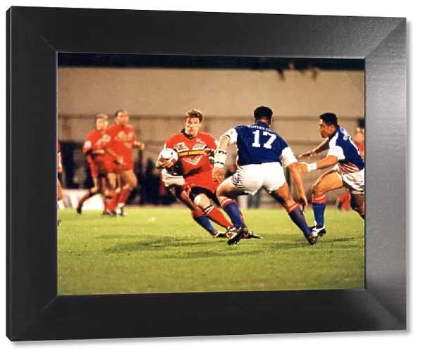 Sport - Rugby League - Wales v Western Samoa - Welsh flyer John Devereux makes a break