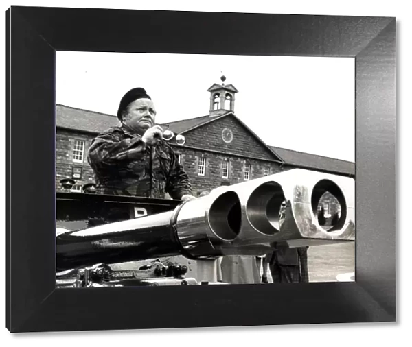 Sir Harry Secombe in 1976 when he was made a honorary Welsh Gunner at Raglan barracks