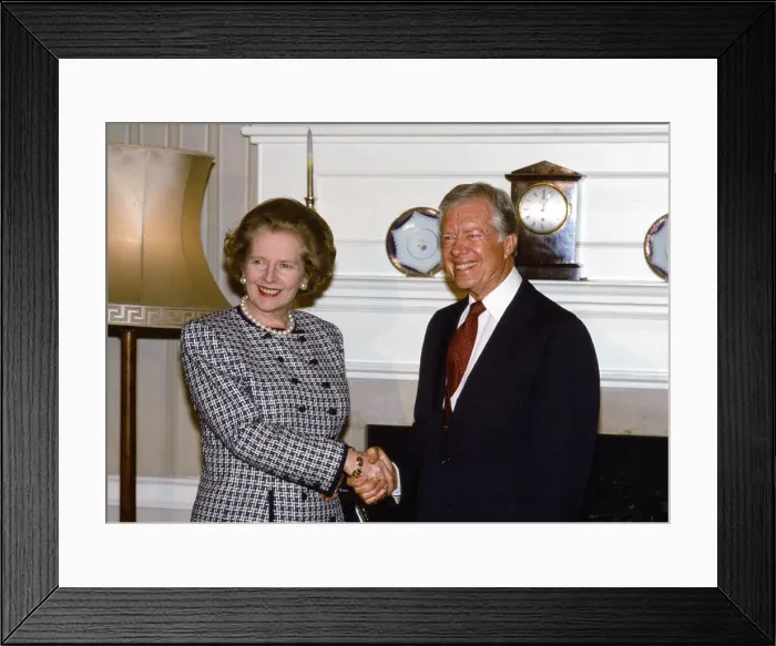 Framed Print : Margaret Thatcher PM and former US President Jimmy Carter Framed Print : Margaret Thatcher PM and former US President Jimmy Carter