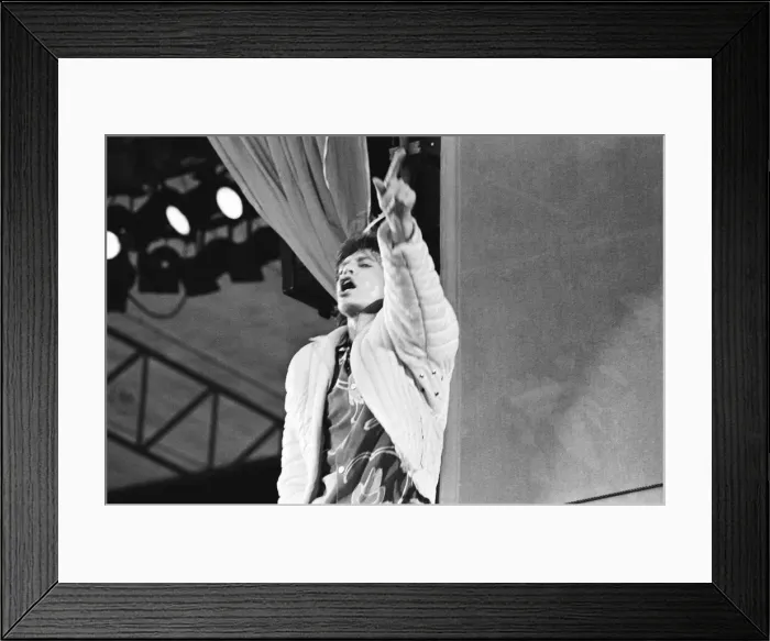 Framed Print : Mick Jagger of The Rolling Stones enjoys the moment with the audience Framed Print : Mick Jagger of The Rolling Stones enjoys the moment with the audience