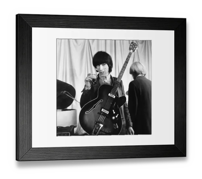 Framed Print : The Rolling Stones backstage at The ABC Theatre, Belfast. Bill Wyman