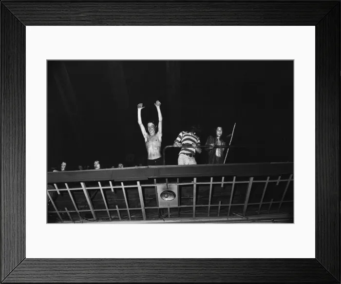 Framed Print : Fans enjoying The Rolling Stones on stage at the Empire Stadium Wembley
